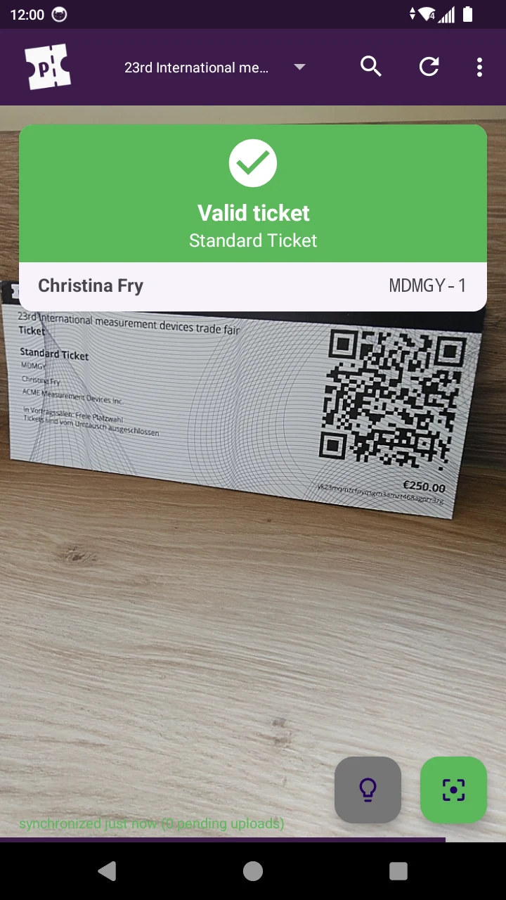 pretixSCAN – Ticket scanning screenshot