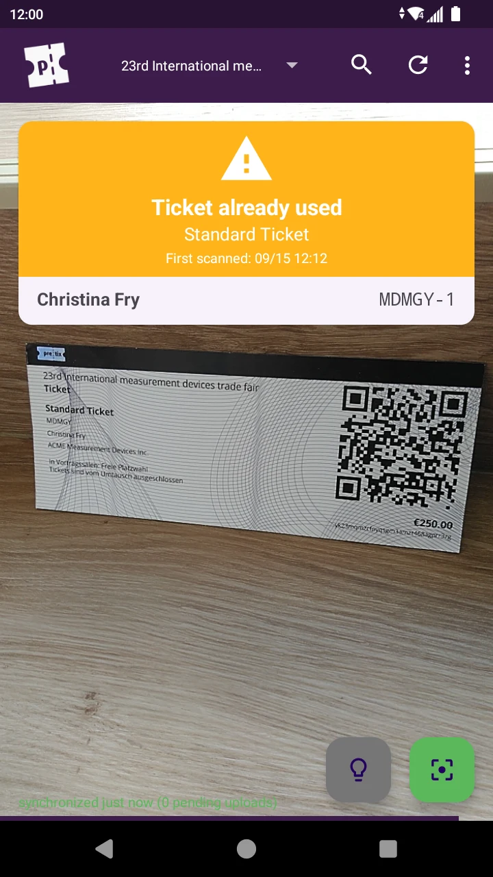 pretixSCAN – Ticket scanning screenshot