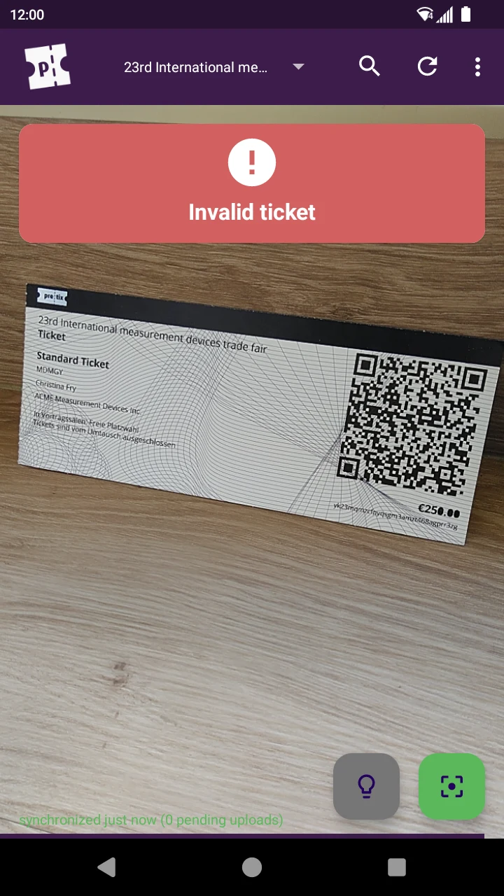 pretixSCAN – Ticket scanning screenshot