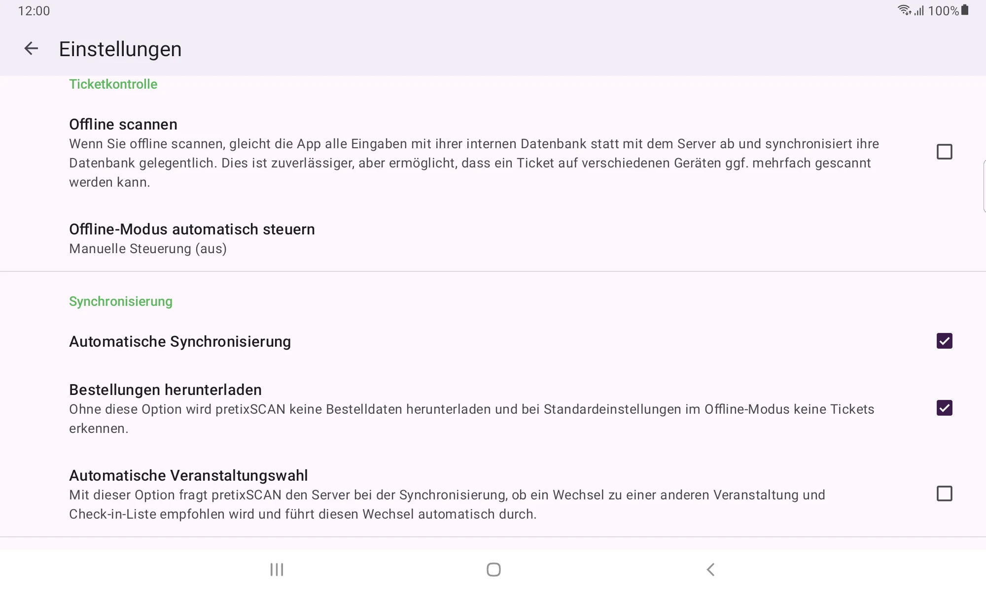 pretixSCAN – Ticket scanning screenshot